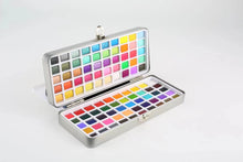 Load image into Gallery viewer, Artist Watercolors,100 assorted colors , metal travel case + four water brushes
