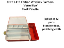 Load image into Gallery viewer, Whiskey Painters Scottie Flask palette Ltd Edition  &quot; Vermillion&quot; Palette box